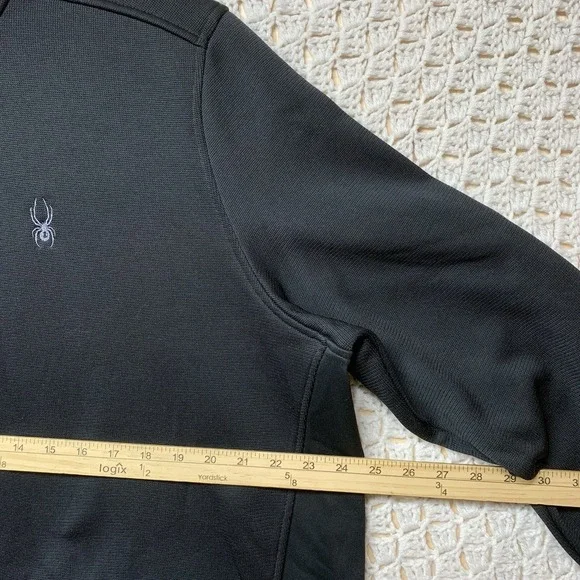 Spyder Sweater Jacket Mens XL Black Full Zip Zipper Pocket Core Long Sleeve - Picture 5 of 10